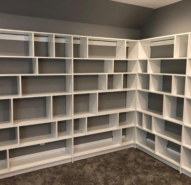 Empty office shelving.