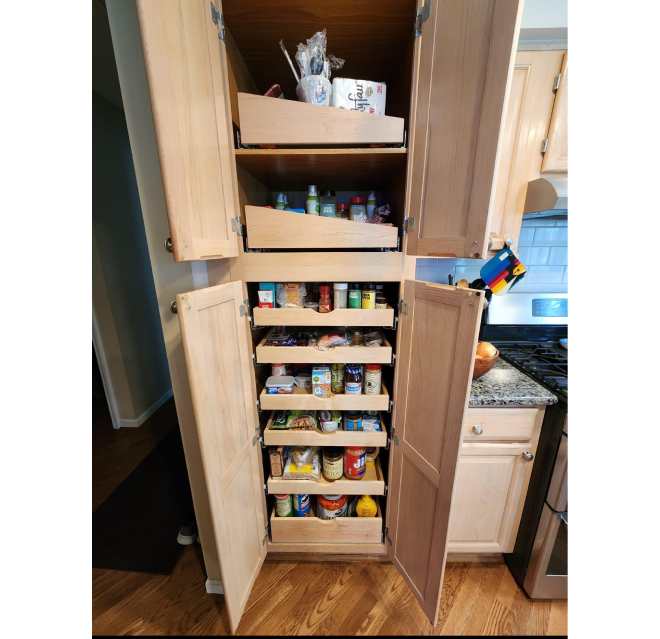 Pantry shelves.