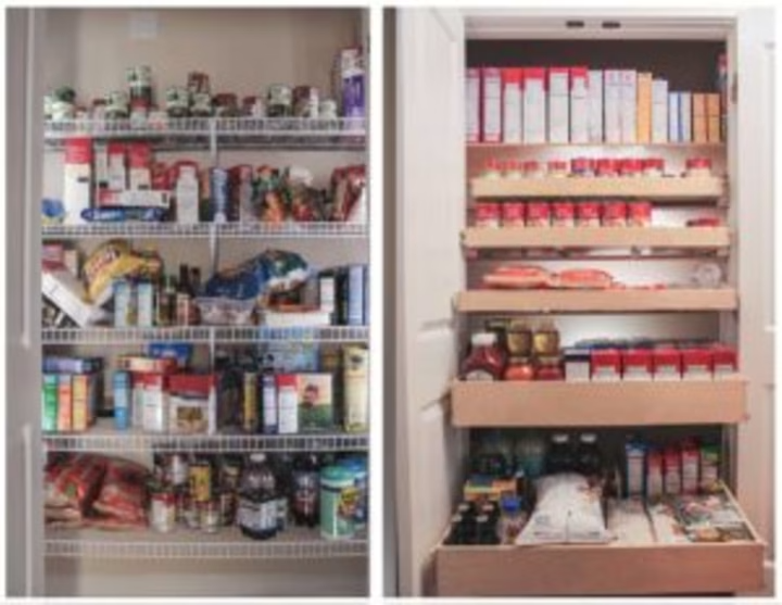 Pantry organization before and after