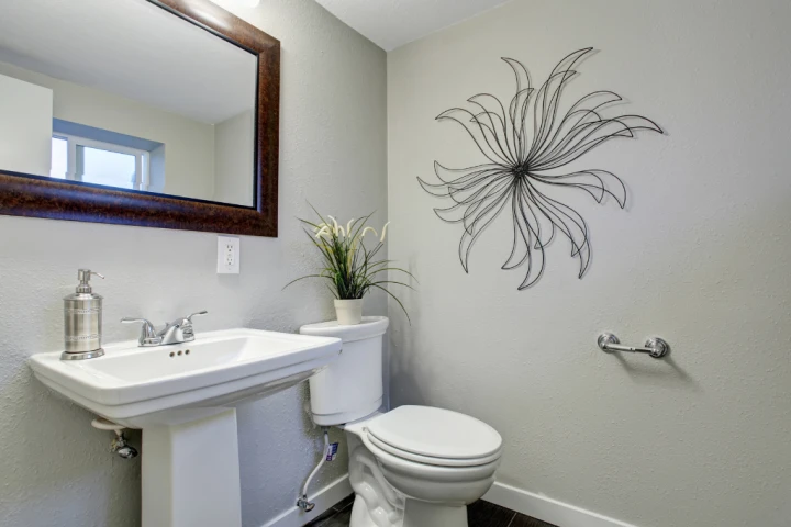 Silver and gray powder room idea.