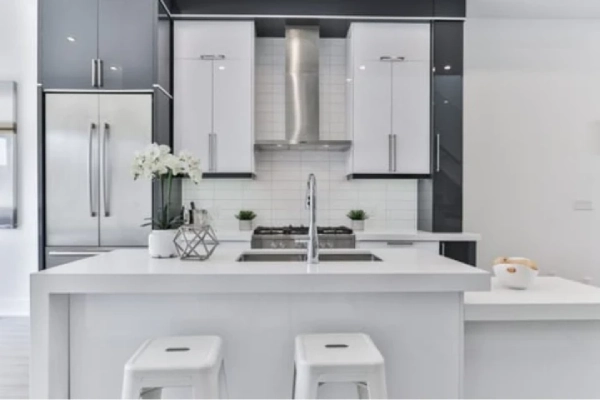 Modern white kitchen.