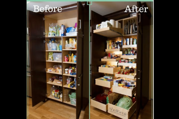 Pull out pantry shelves.