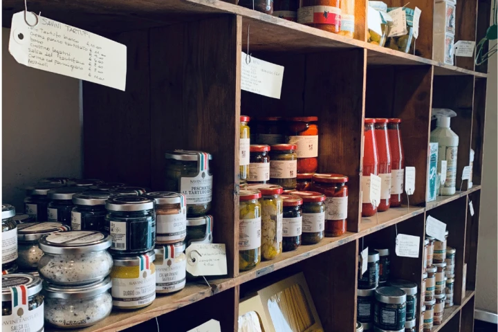 Spice Rack organizer with assorted bottles.