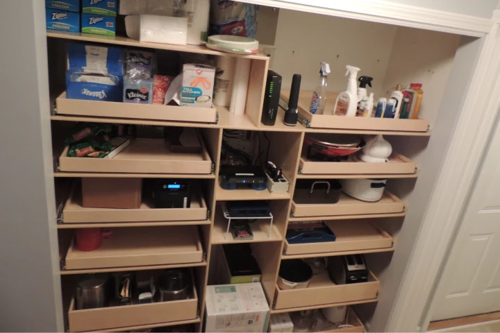 ShelfGenie’s drywall custom glide-out drawers and shelving 